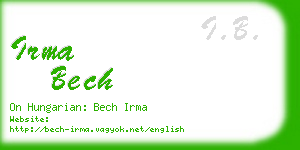 irma bech business card